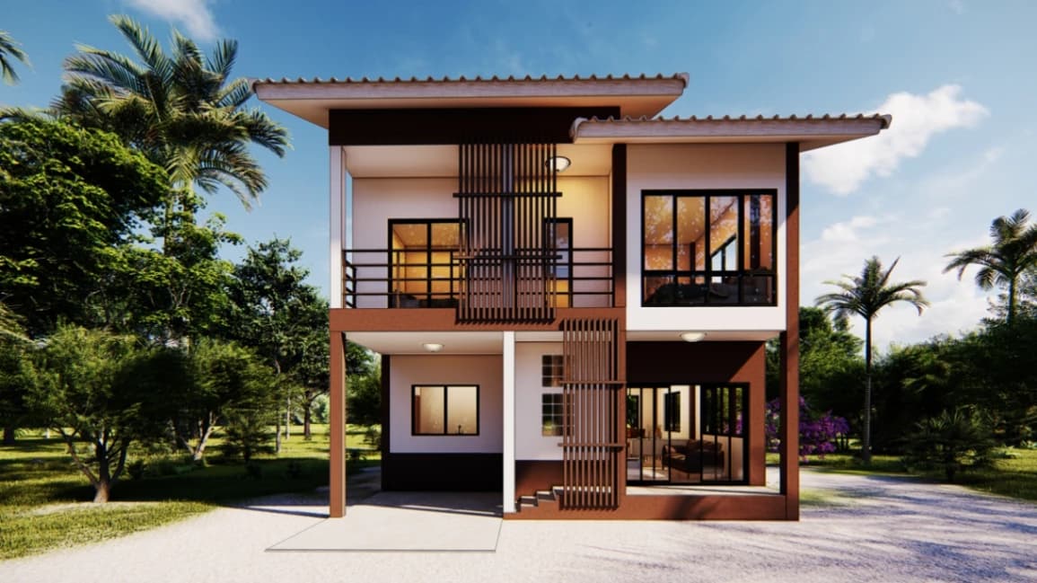 บ้านสไตล์โมเดิร์น 2 ชั้น