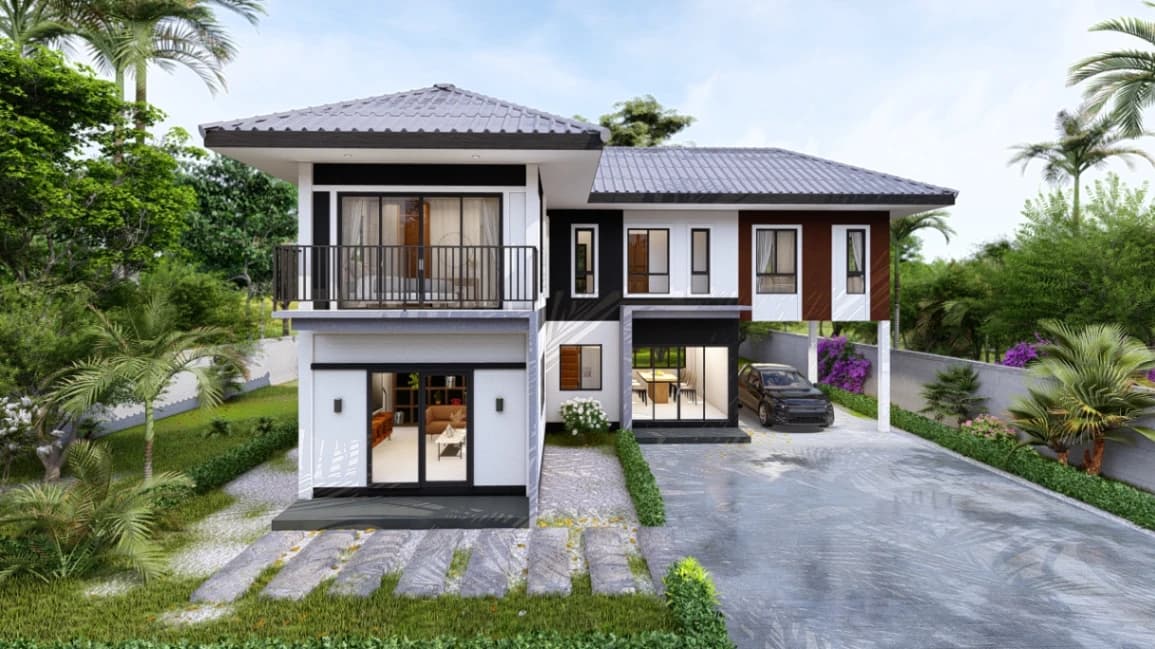 บ้านสไตล์โมเดิร์น 2 ชั้น